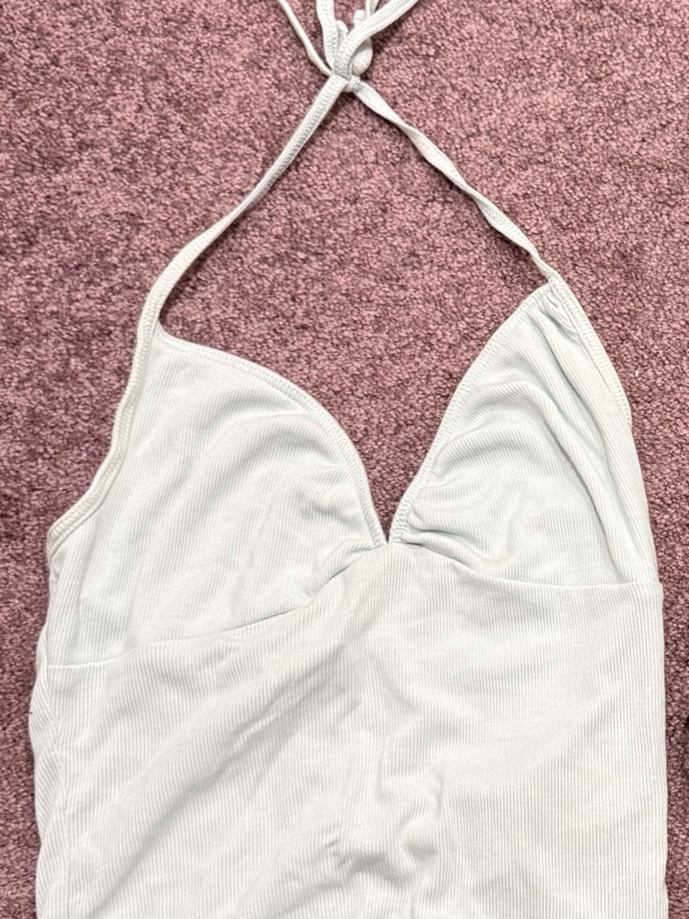 Sunday Best Pale Mint Ribbed Halter Slip